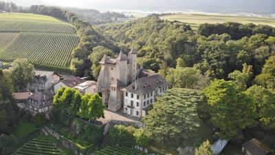 Vue aérienne du domaine du Château de Vaumarcus